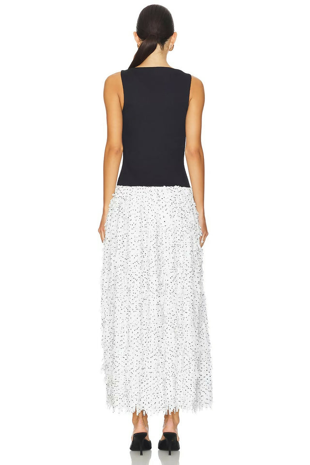 Anna Quan Leni Maxi Dress Spot Fringe