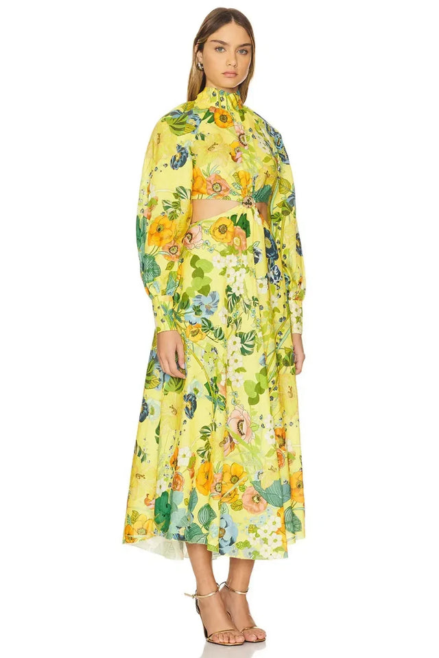 Alemais Cresida Cut Out Midi Dress Multi