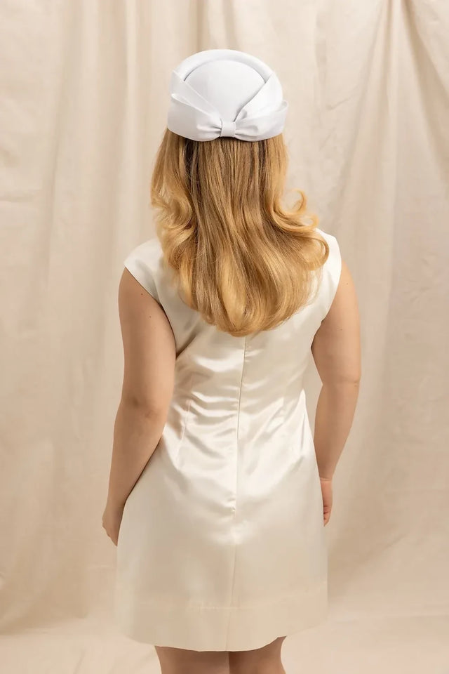 Morgan & Taylor Samara Pillbox Hat - White