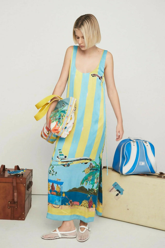 Alemais All Aboard Silk Sleeveless Midi Dress