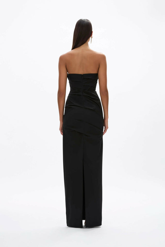 Rachel Gilbert Salma Strapless Maxi Gown Black