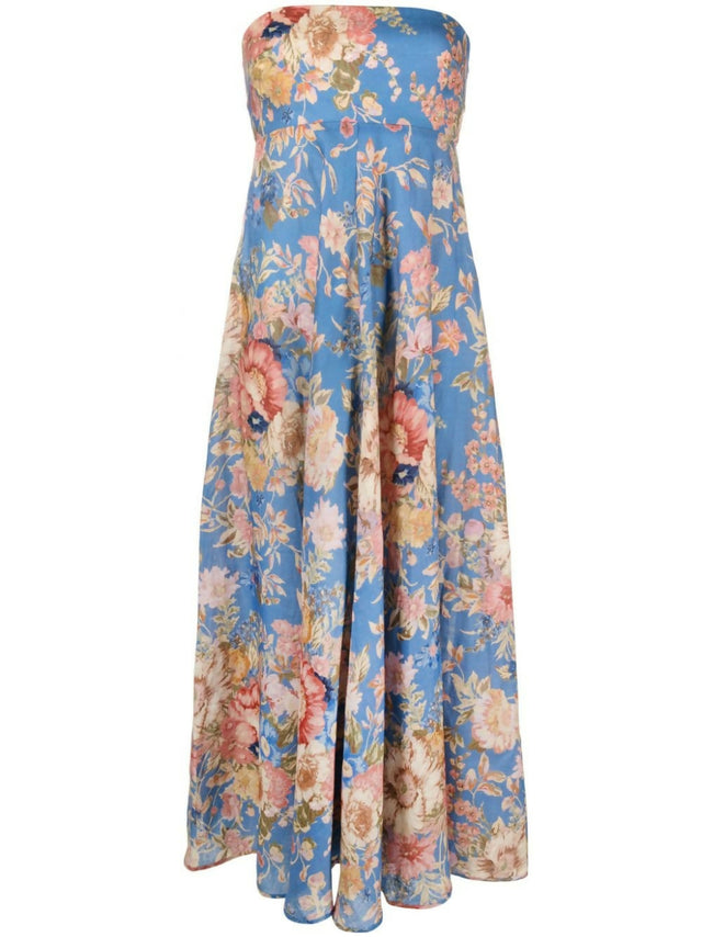Zimmermann August Midi Dress Floral Print Size 0 / AU 8