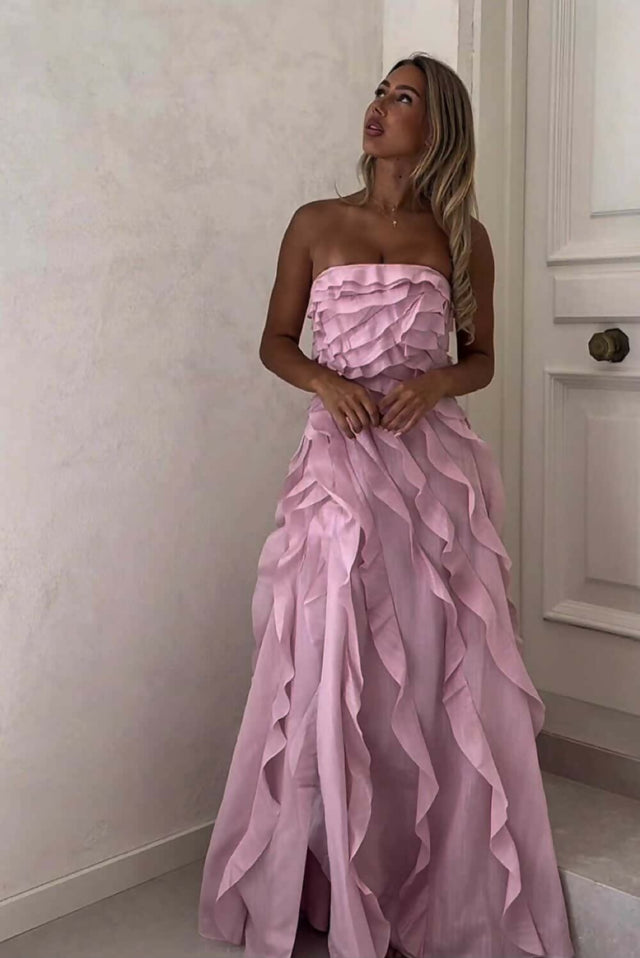 Aje Allairie Gown - Chalk Pink (10)