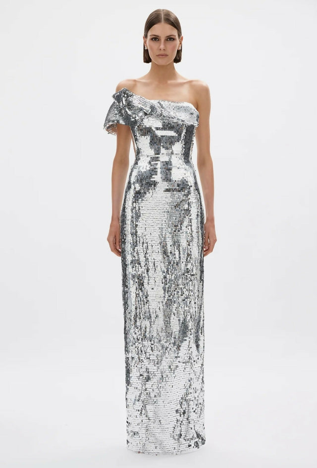 Rachel Gilbert Tamzin Gown in Silver
