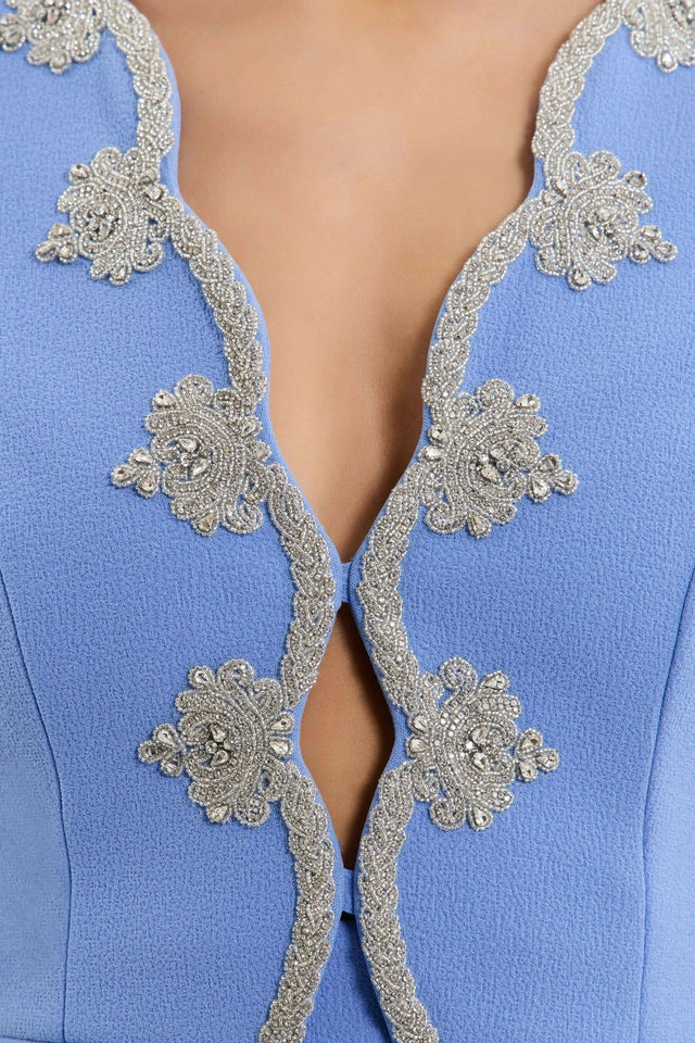 Rebecca Vallance Harlynn Puff Sleeve Mini Dress - Powder Blue