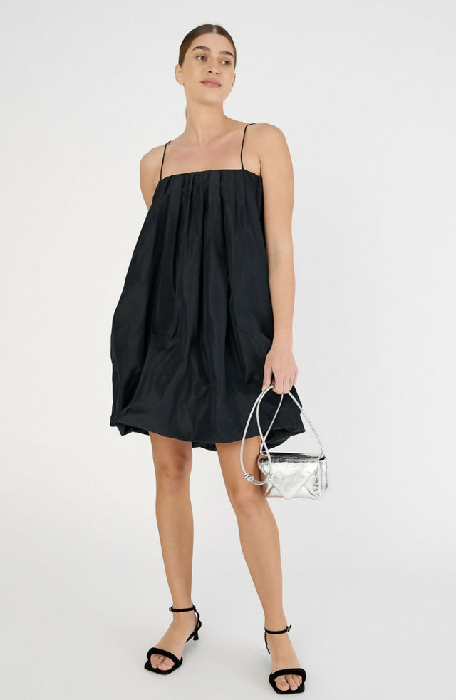 OROTON Taffeta Bubble Mini Dress Black