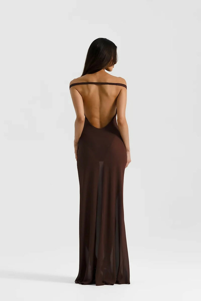Natalie Rolt Brielle Dress in Espresso