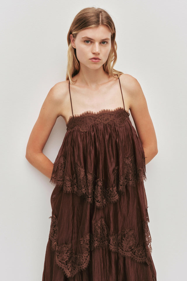 Aje Ophelia Gown Brown Size 8,10