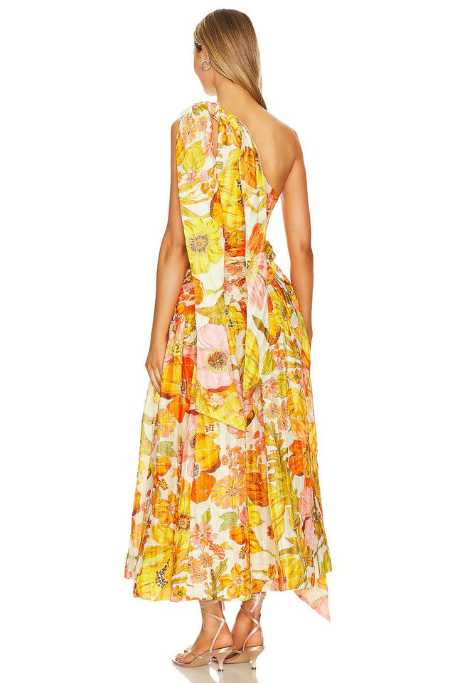 Alemais Silas One Shoulder Maxi Gown Multi