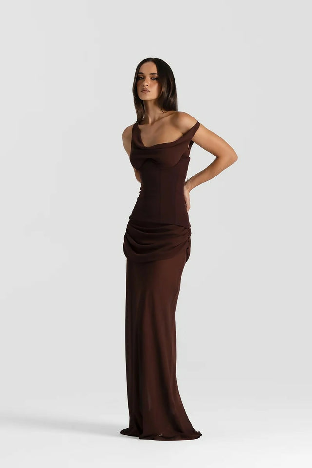 Natalie Rolt Cadence Gown - Brown Size 10