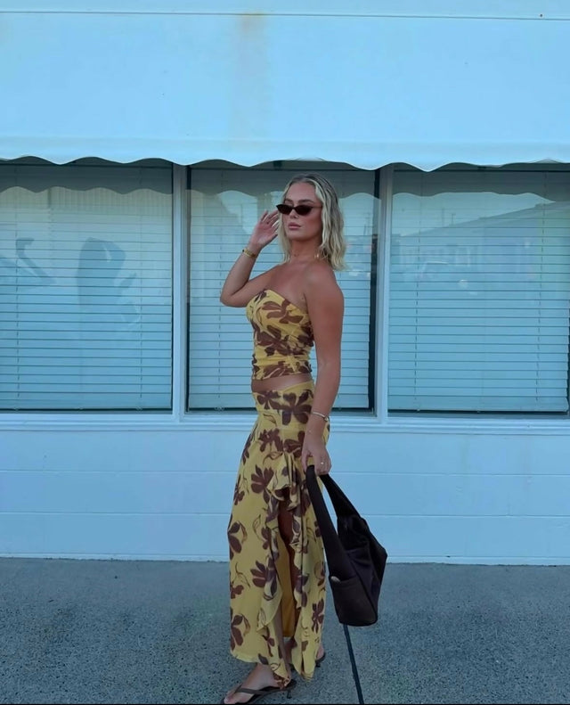 Benni Bindi Maxi Dress In Butter Floral