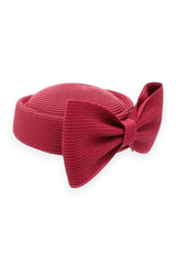 Morgan & Taylor Tara Racewear Pillbox Hat - Burgundy Red view 3