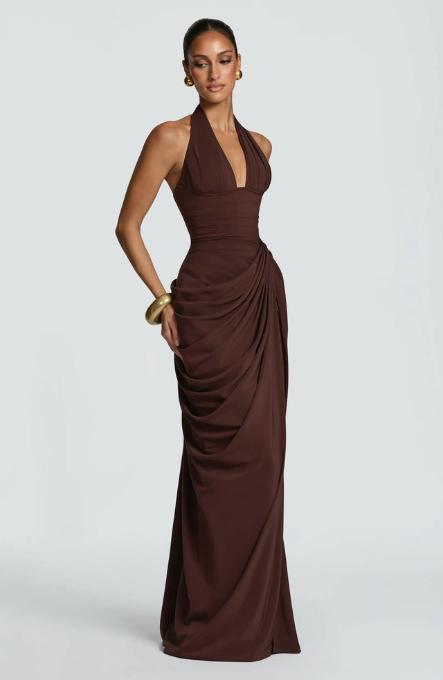BABYBOO Minette Maxi Dress Plum Brown