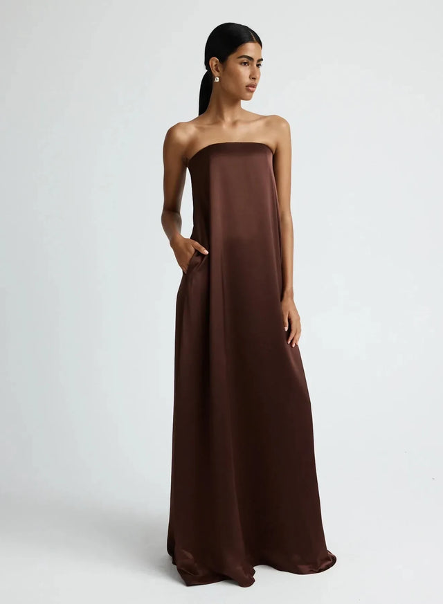 Anna Quan Delfina Gown Chocolate Brown