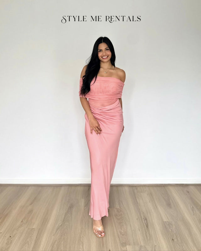 Benni Nico Off Shoulder Maxi Dress Candyfloss
