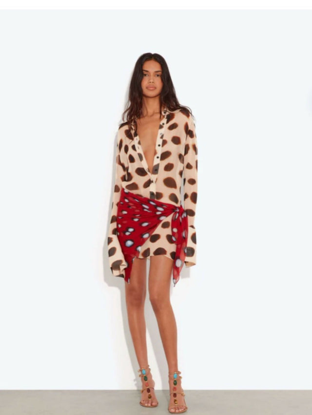 Rat and Boa Nilah Mini Shirt Dress in Animal
