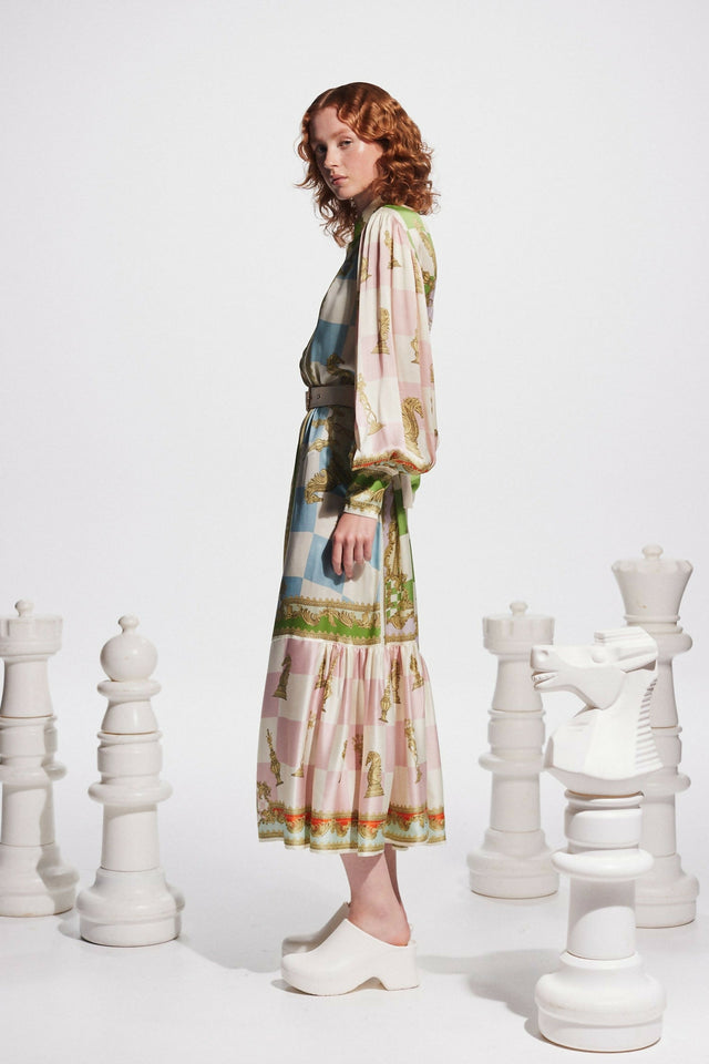 Alemais Checkmate Silk Shirtdress