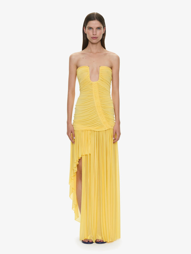Christopher Esber Arced Orion Strapless Gown in Soleil