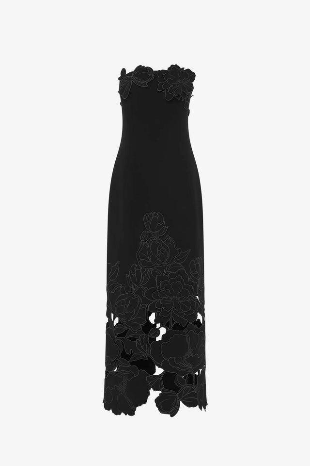 Leo Lin Rayna Appliqué Bustier Black