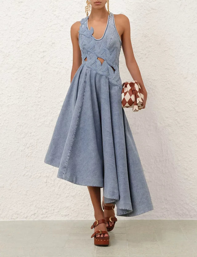 Zimmermann Alchemy Denim Applique Dress
