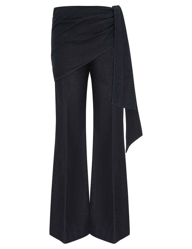 ZIMMERMANN Valiant Draped Denim Flare in Night Sky