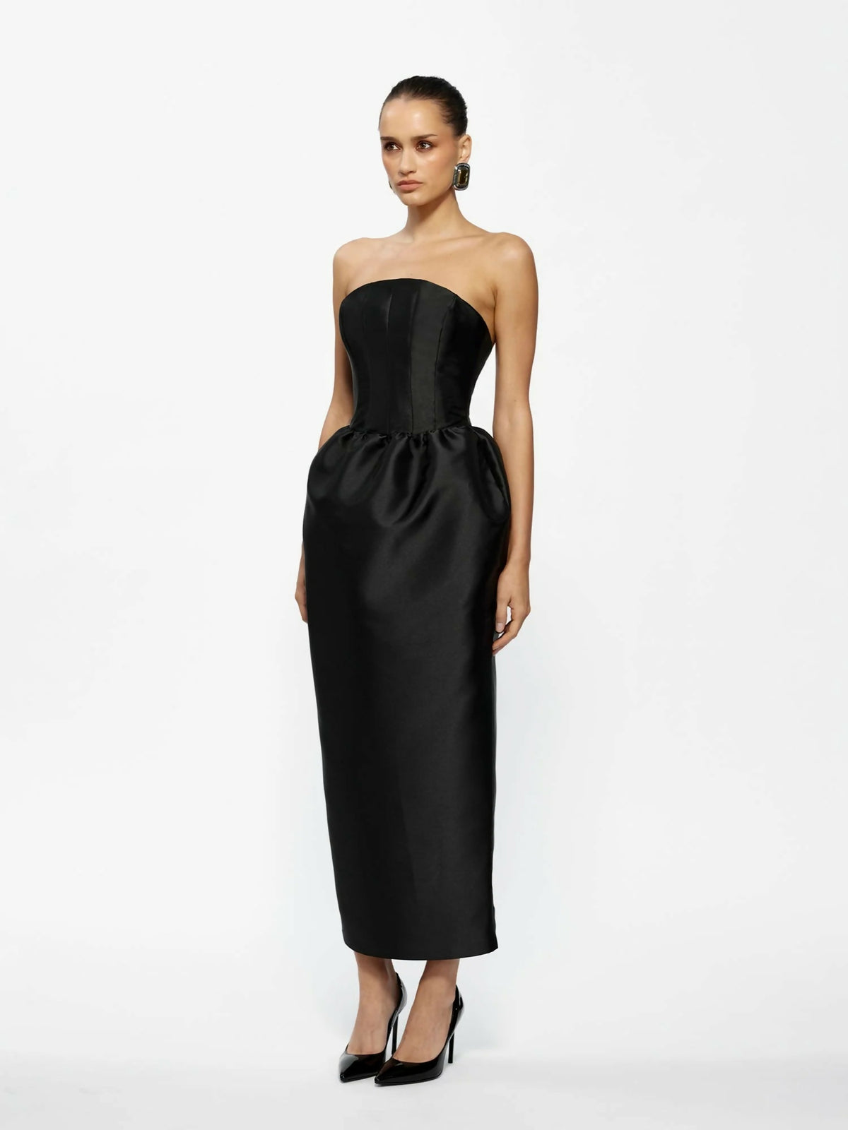 Effie Kats Lilia Dress Black - Strapless Midi – view 2