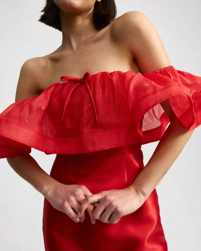 Aston Studio Primsrose Dress in Ruby
