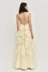 Aje Pandorea Layered Maxi Dress in Butter Yellow view 3