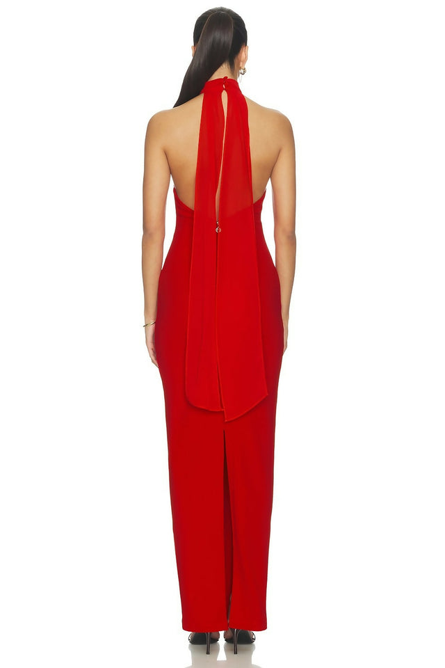 Nookie The Martini Halter Gown - Red