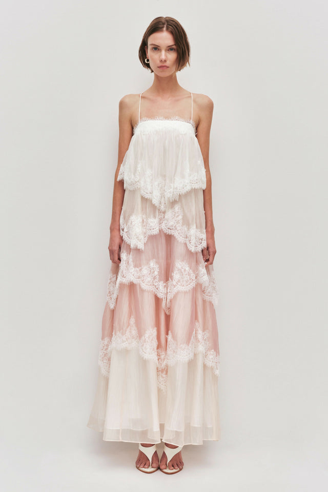 Aje Ophelia Lace Gown White Multicolour Size 12