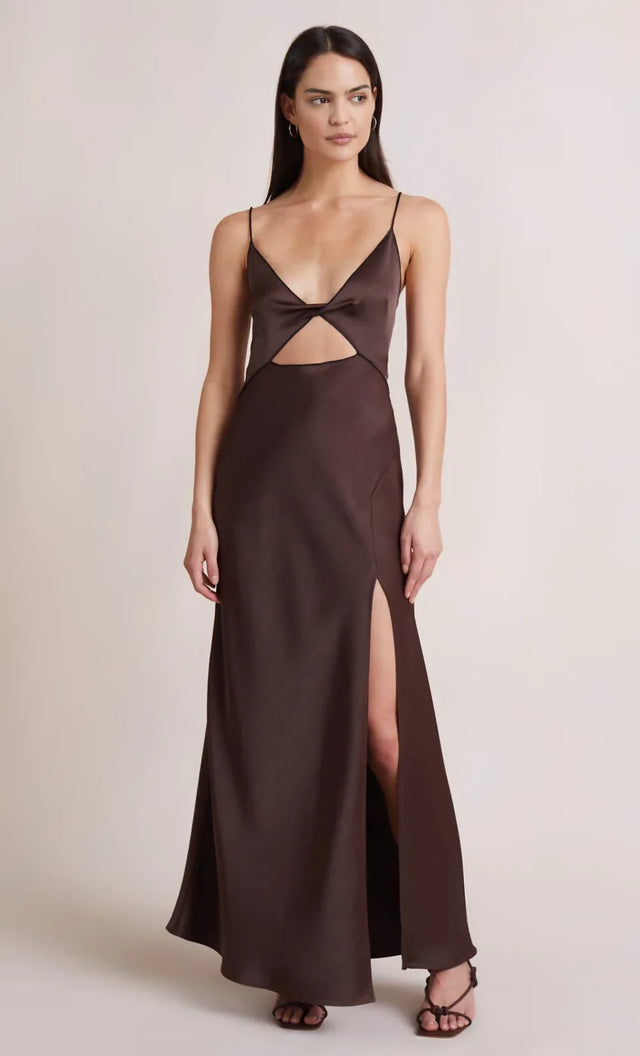 Bec and Bridge Hazel Maxi Dress Chocolate Brown Print Size 8