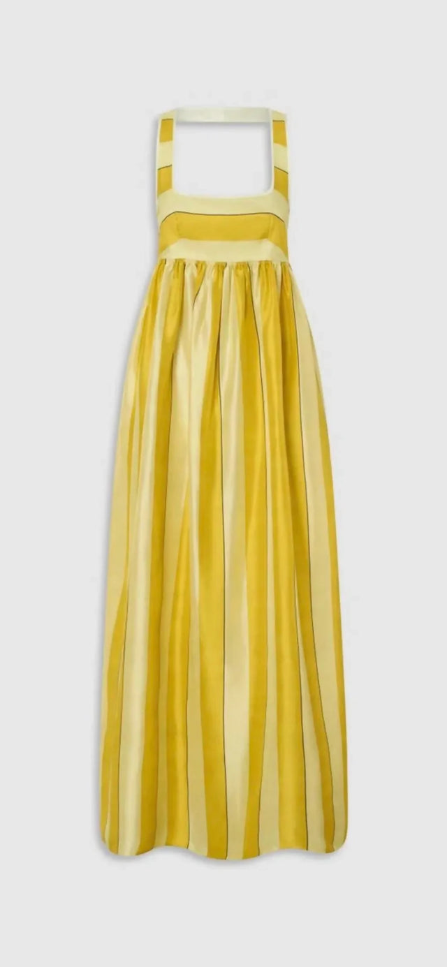 Oroton Slub Silk Stripe Sundress Size 10