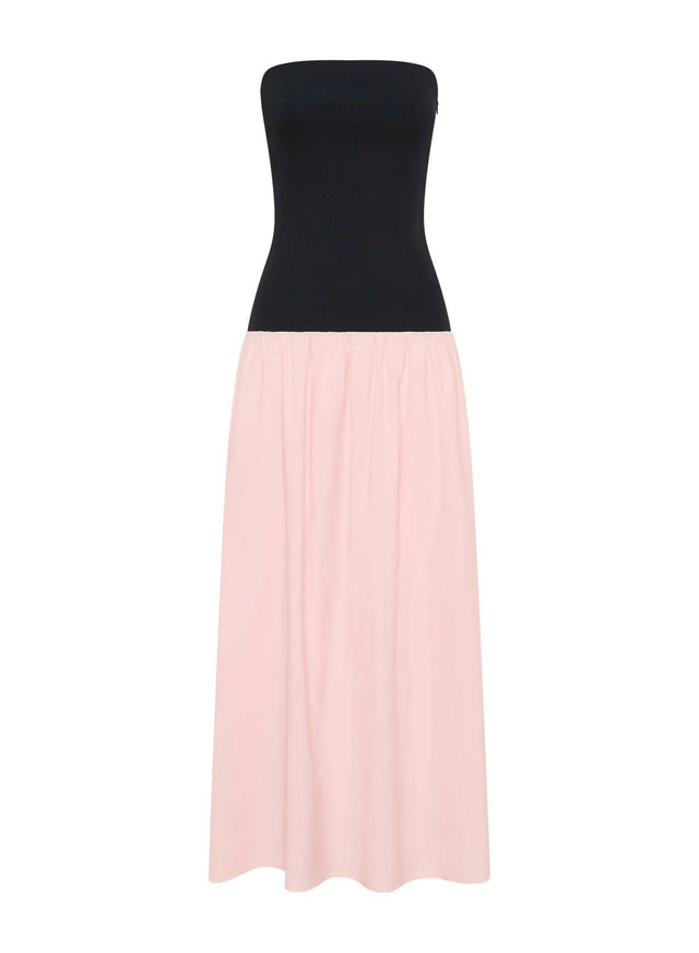 Anna Quan Amyra Strapless Midi Dress Peony Pink