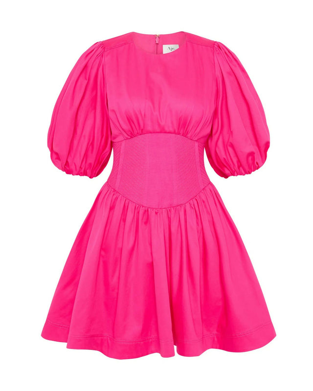 Aje Billie Corded Mini Dress Azalea Pink Size AU 10