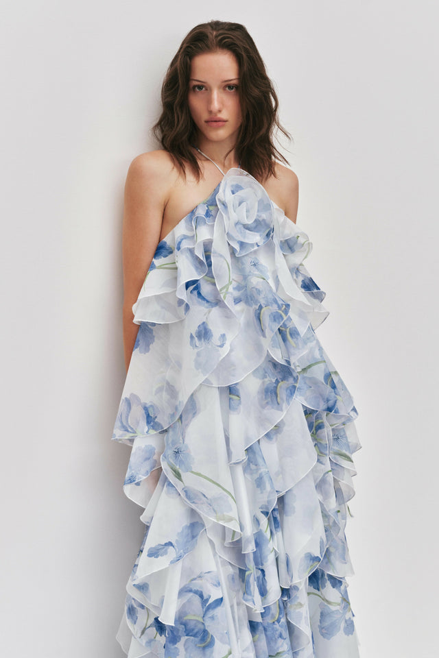 Aje Pandorea Layered Maxi Dress in Iris