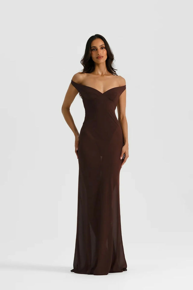Natalie Rolt Brielle Dress in Espresso