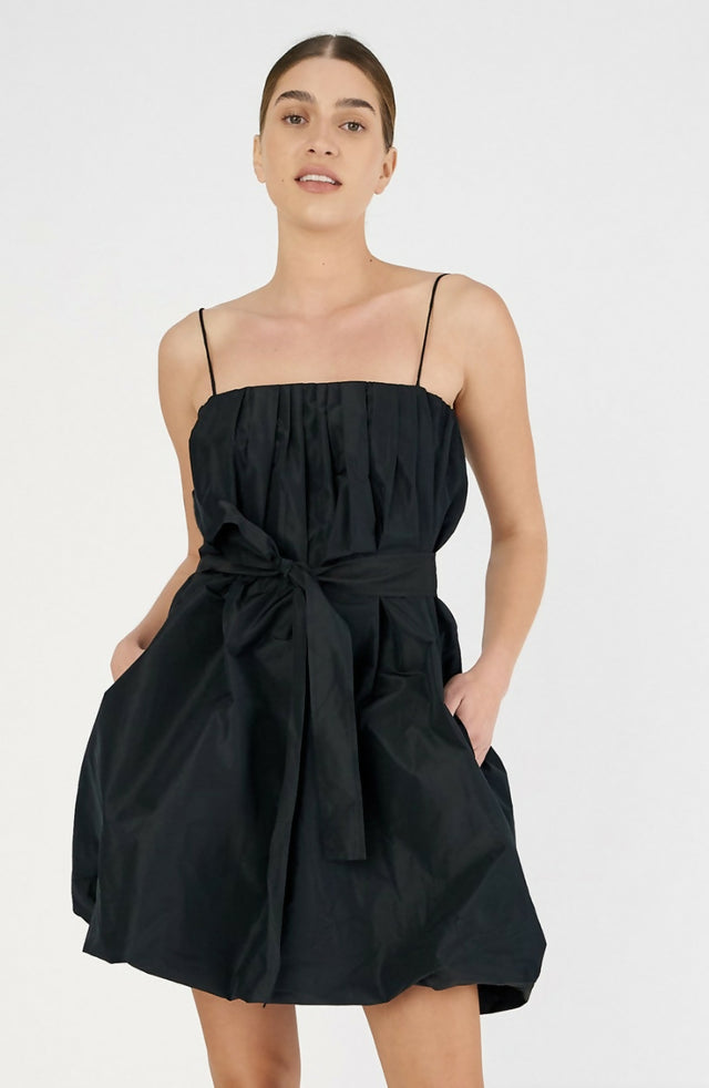 OROTON Taffeta Bubble Mini Dress Black