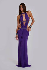 Jaded London Cut Out Maxi Dress Purple view 1