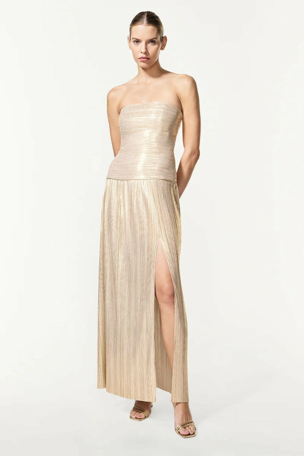 Manning Cartell Love and Lustre Dress Gold Size 8 – designer dress hire