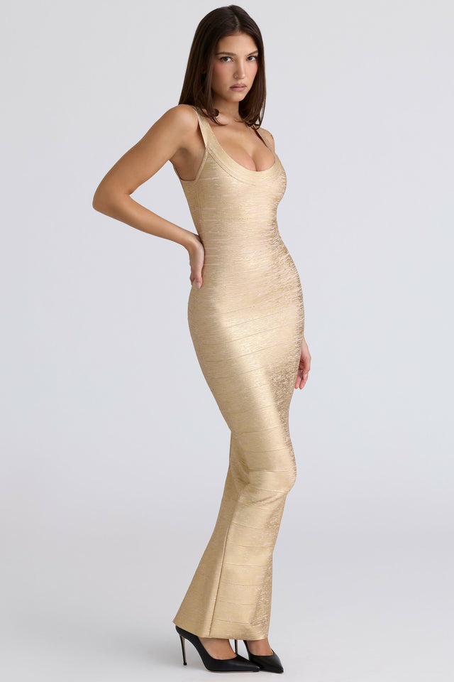 HOUSE OF CB Gold Bandage Maxi Dress