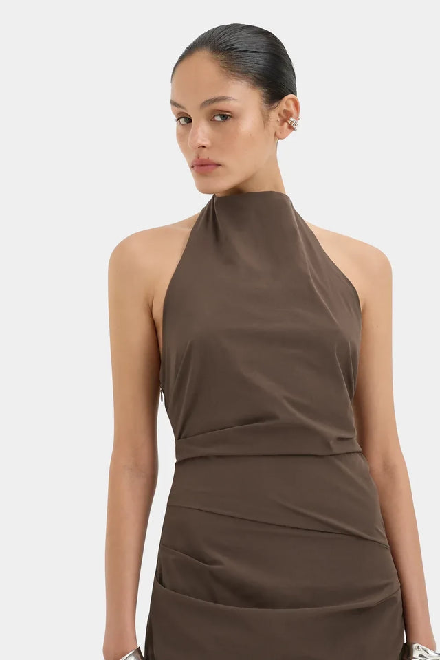 SIR the Label Sol Halter Gown - Mocha