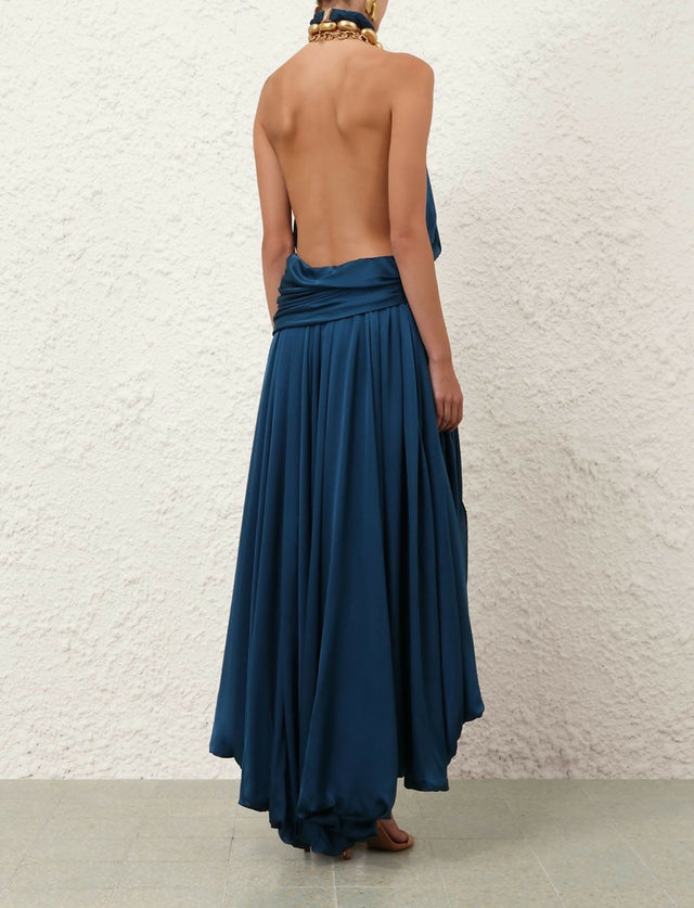 ZIMMERMANN Alchemy Halter Dress in Sailor Blue