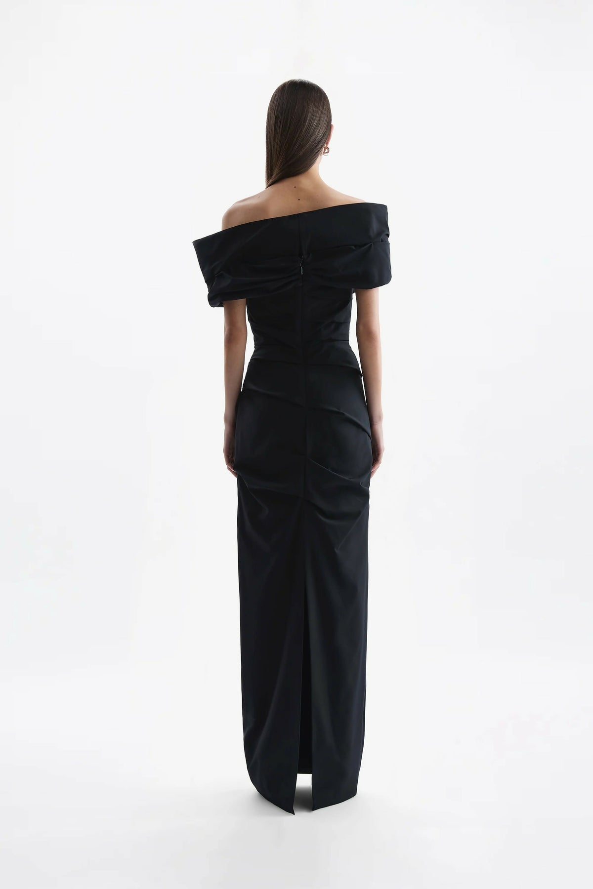 Rachel Gilbert Monique Gown Maxi Dress in Black – view 3