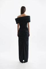 Rachel Gilbert Monique Gown Maxi Dress in Black view 3