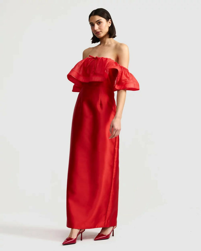 Aston Studio Primsrose Dress in Ruby