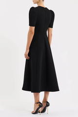 Rebecca Vallance Alexandrite Short Sleeve Midi Dress - Black view 2