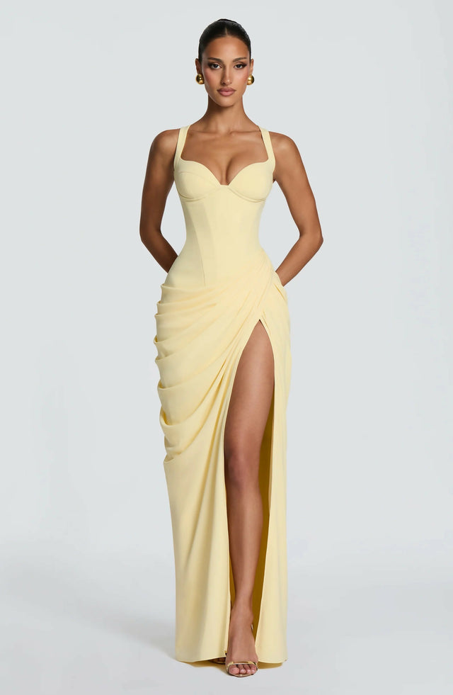 Babyboo Elara Maxi Dress Lemon