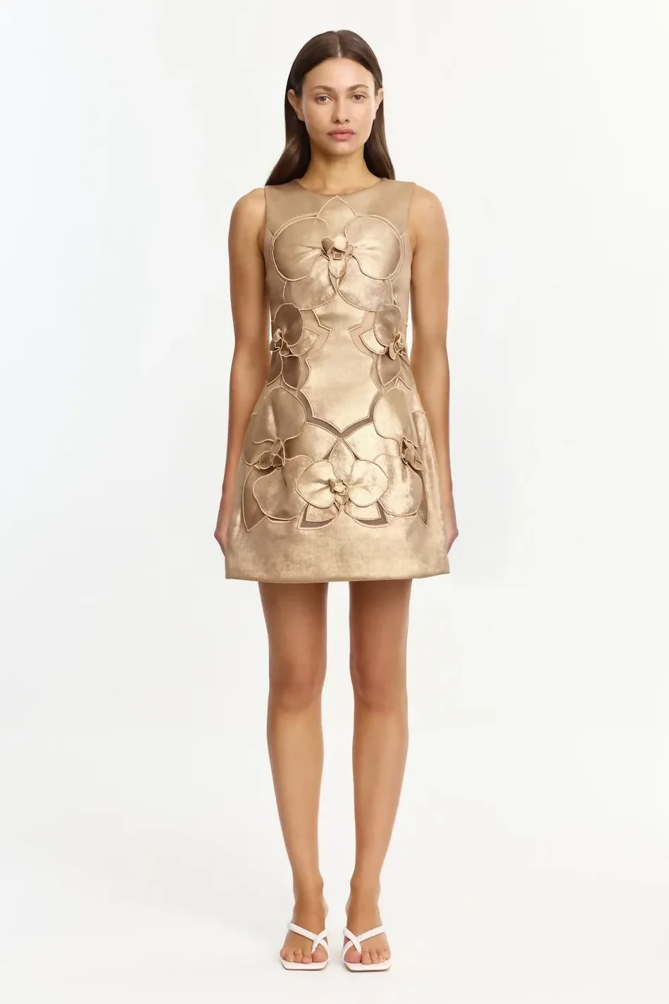 Acler Raffin Mini Dress - Gold – designer dress hire