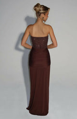 BABYBOO Carina Maxi Dress Plum Brown view 3