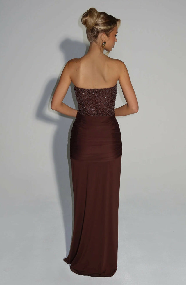 BABYBOO Carina Maxi Dress Plum Brown